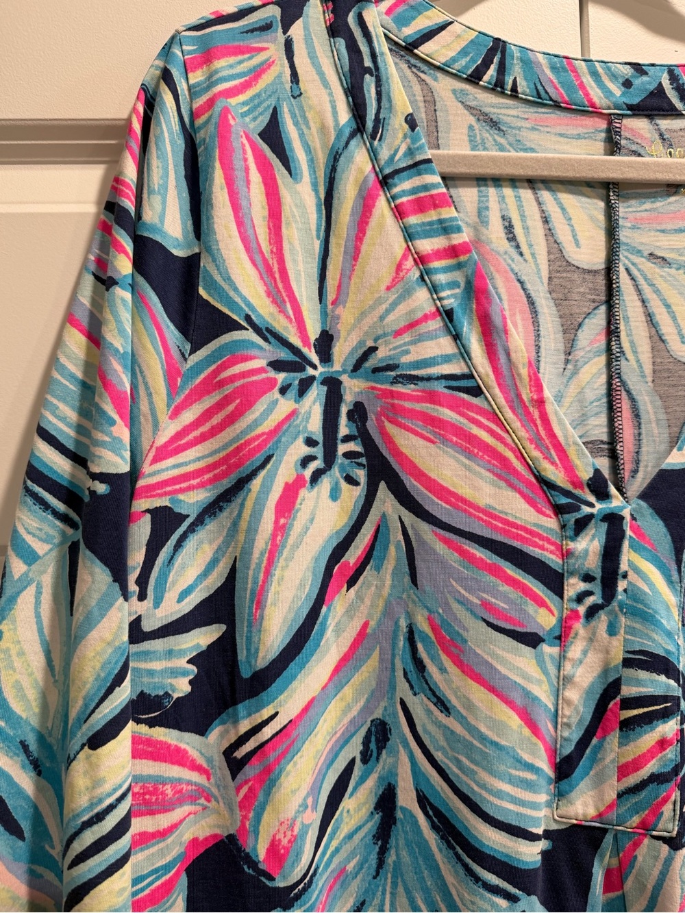 Lilly Pulitzer Vibrant Floral Midi Skirt in Navy, Turquoise & Pink